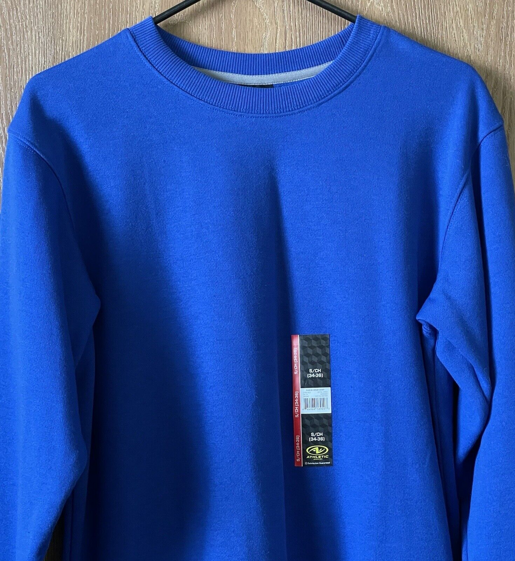 NWT Athletic Works Men's Size Small (34-36) DriWorks Blue Fleece Sweatshirt