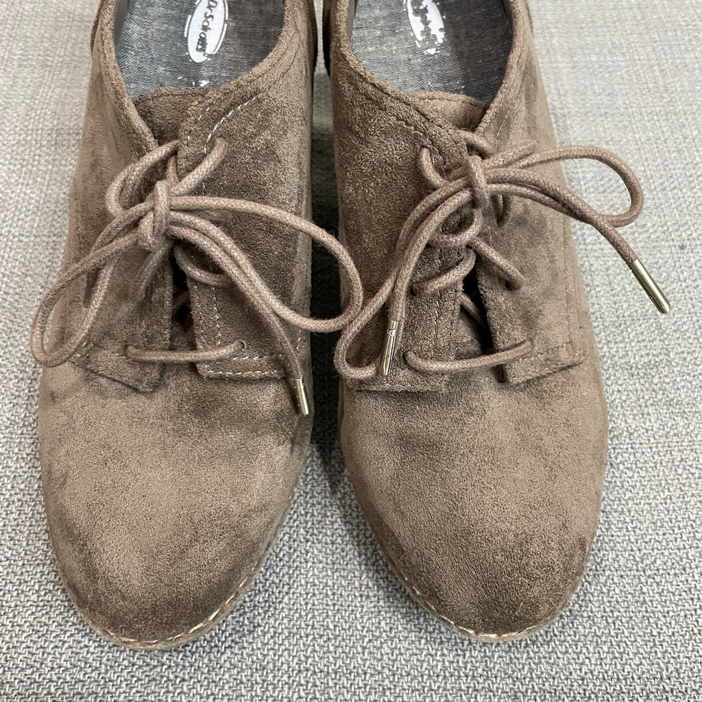 Dr. Scholl's "Cheer" Women's Size 6 Brown Faux Suede Lace Up Ankle Booties Shoes