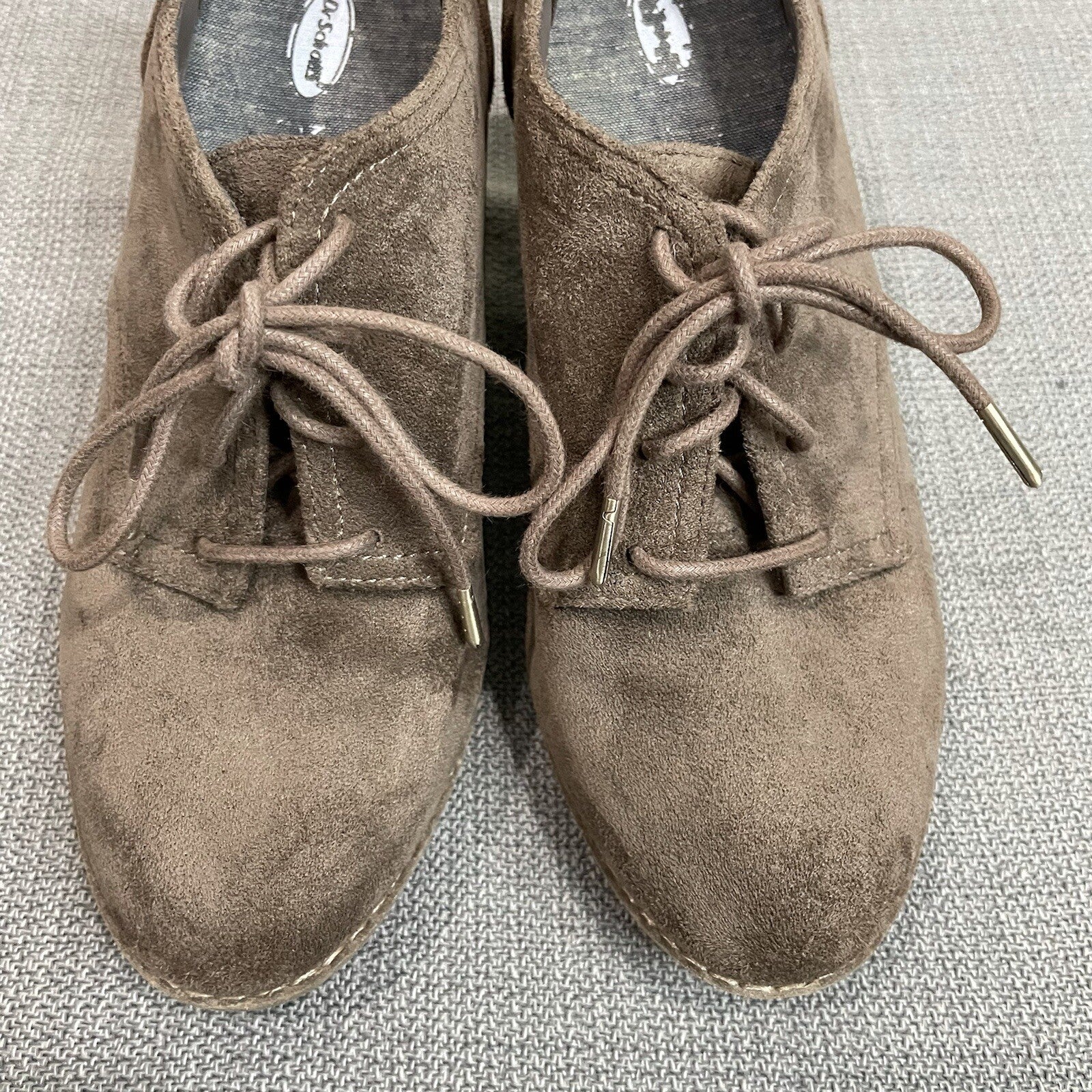Dr. Scholl's "Cheer" Women's Size 6 Brown Faux Suede Lace Up Ankle Booties Shoes