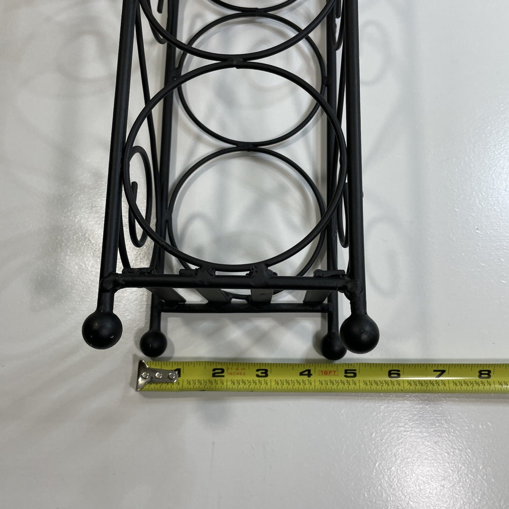 Decorative Black Metal/Iron Wine Rack / Bottle Holder (Holds 3 Bottles)