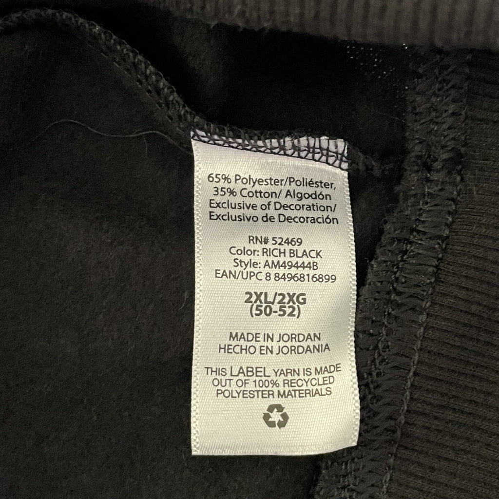 NWT Athletic Works Men's Size 2XL (50-52) DriWorks Black Fleece Sweatshirt
