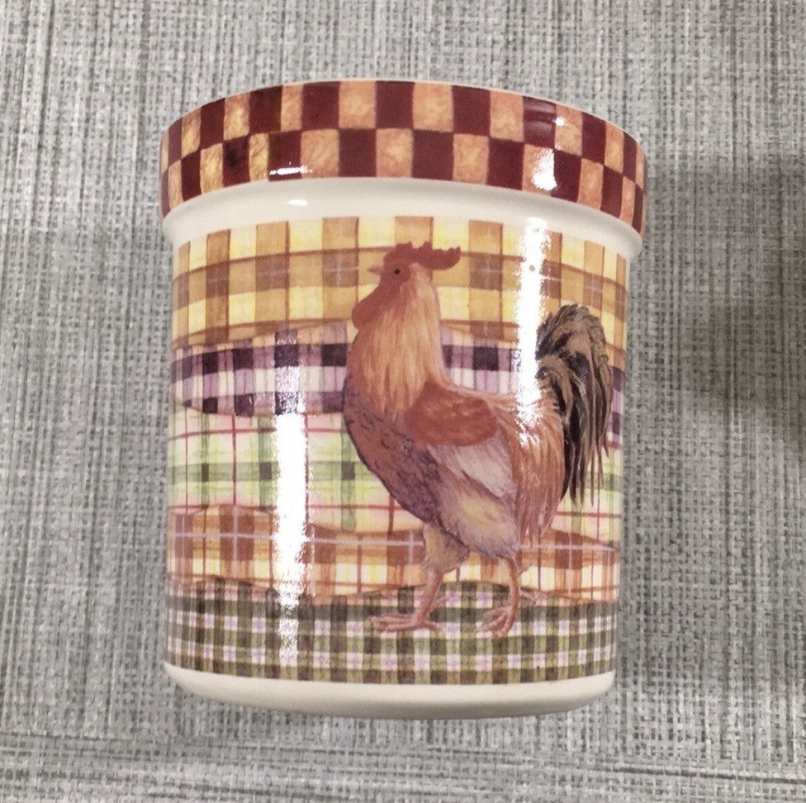 Ouya Decorative Rooster Jars / Containers with Lids - Set of 2