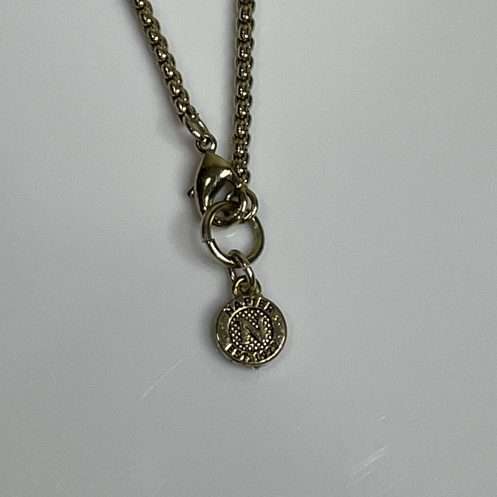Napier Women's Fashion Jewelry Long Amber Peach Stone Necklace with Gold Chain