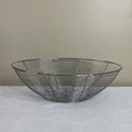 Decorative Silver Tone Metal Wire Fruit / Snack / Food / Home Decor Oval Basket