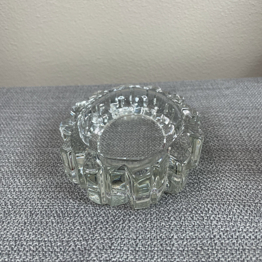 Avon Decorative Clear Carved Glass Oval Shaped Soap Dish