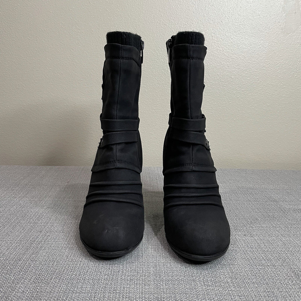 De Blossom Collection "Dove" Women's (Size 6) Black Heeled Boots
