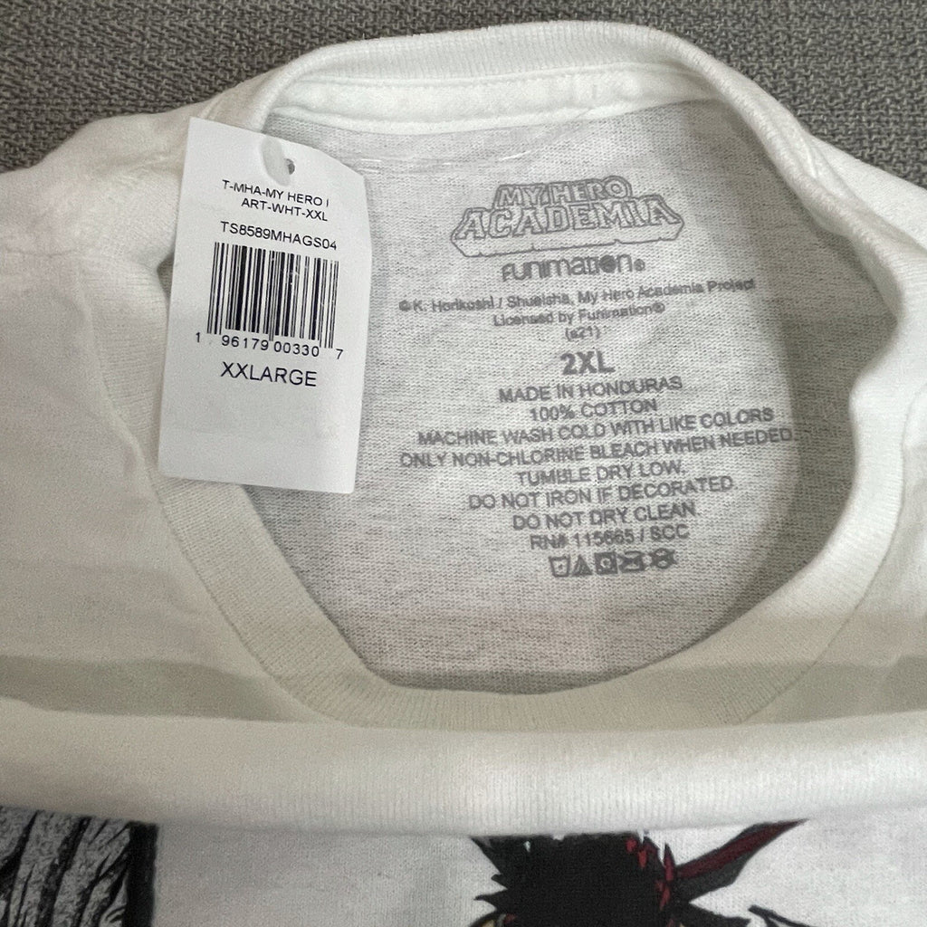 NWT My Hero Academia Men's Women's Adult 2XL (XXL) White Graphic T-Shirt