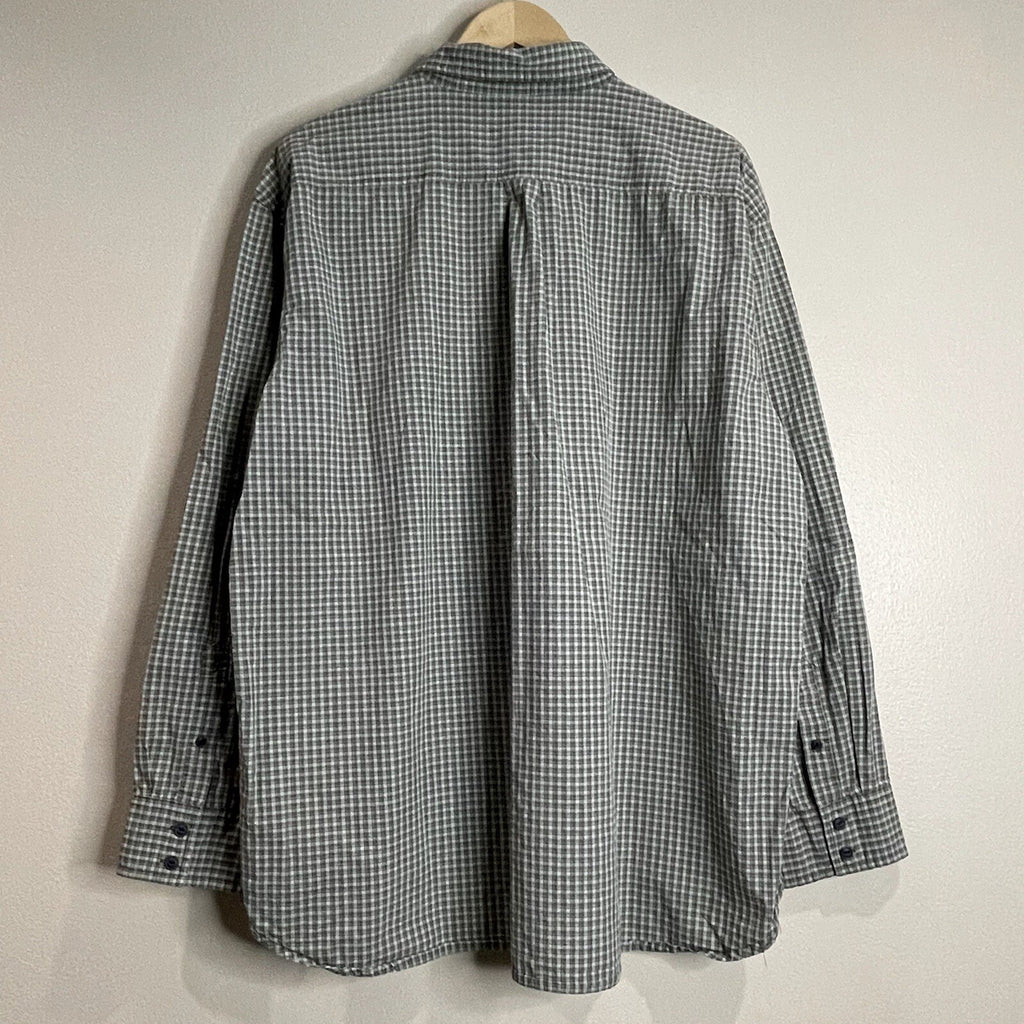 Timberland Men's XXL (2XL) Green Plaid Button Up Dress Shirt with Front Pocket