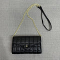 NWT Mossimo Women's Black Gold Chained Quilted Crossbody Bag Purse Wallet