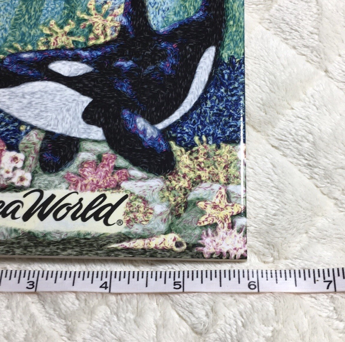 SeaWorld Orca Whales Decorative Hanging Plaque / Ceramic Art Tile / Trivet