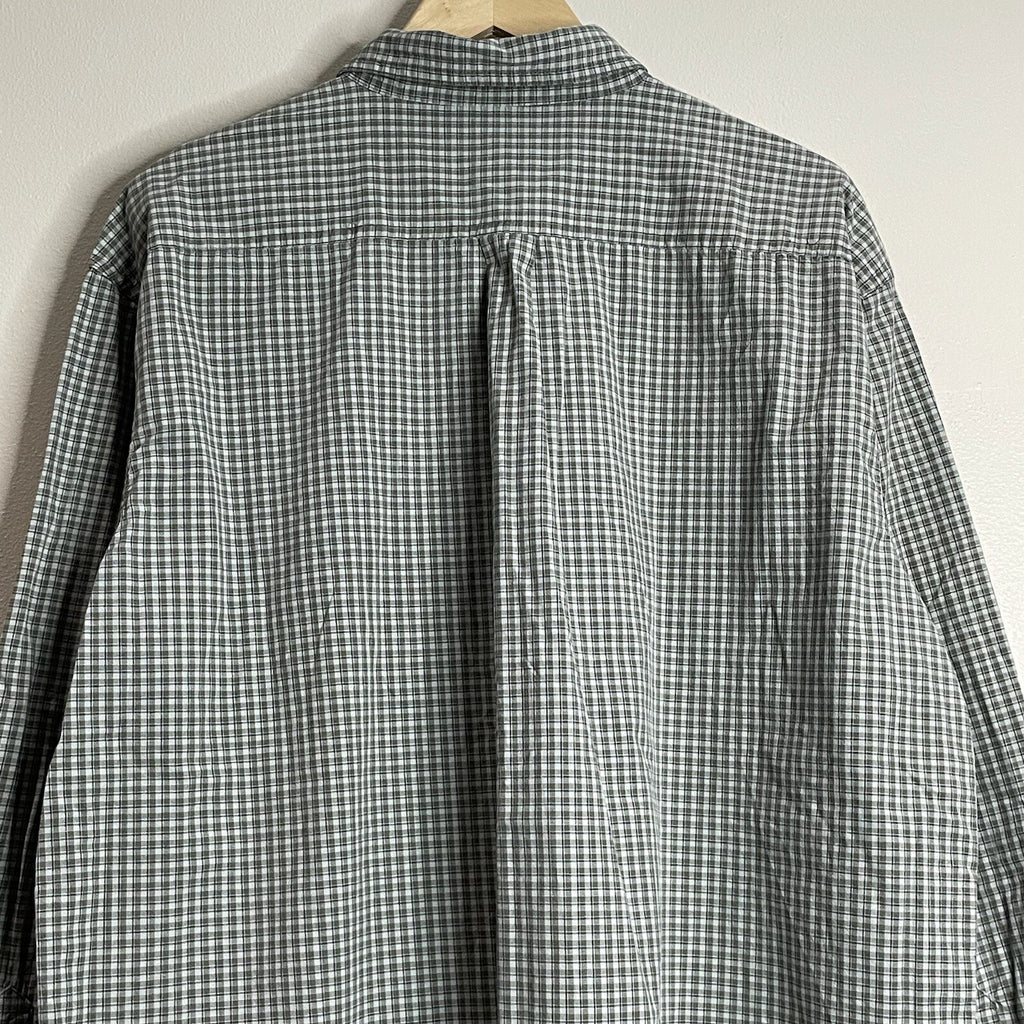 Timberland Men's XXL (2XL) Green Plaid Button Up Dress Shirt with Front Pocket