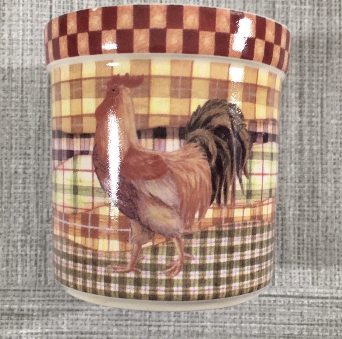 Ouya Decorative Rooster Jars / Containers with Lids - Set of 2