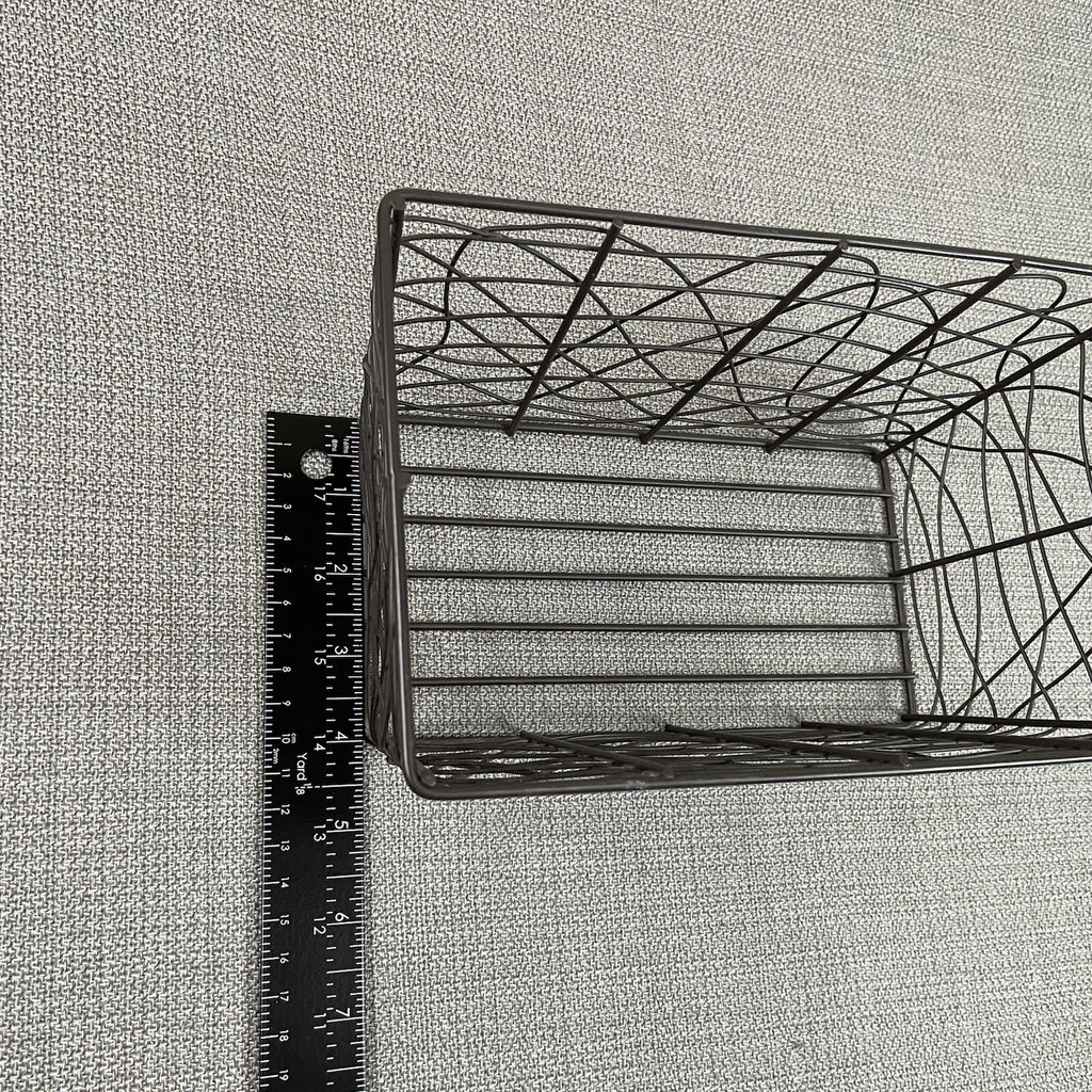 Decorative Brown Swirled Metal Storage Basket / Bin / Container