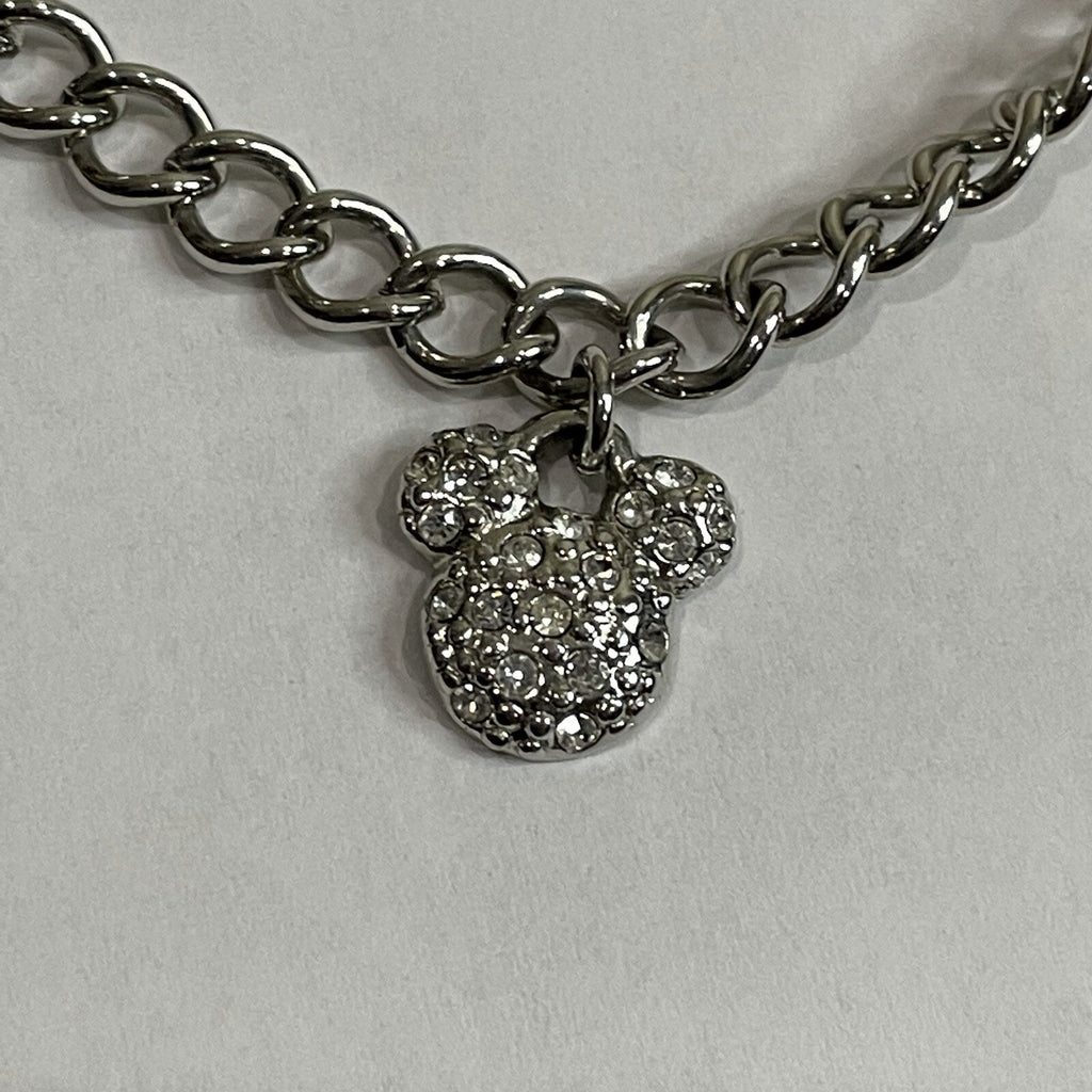 Disney Women’s Fashion Jewelry Faux Diamond Accent Mickey Mouse Logo Necklace