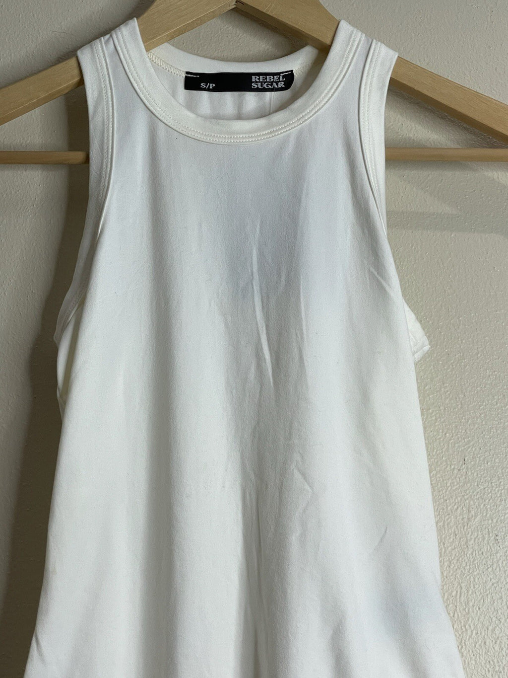 NWT Rebel Sugar Women's Size Small Cream Sleeveless Tank Top BodySuit