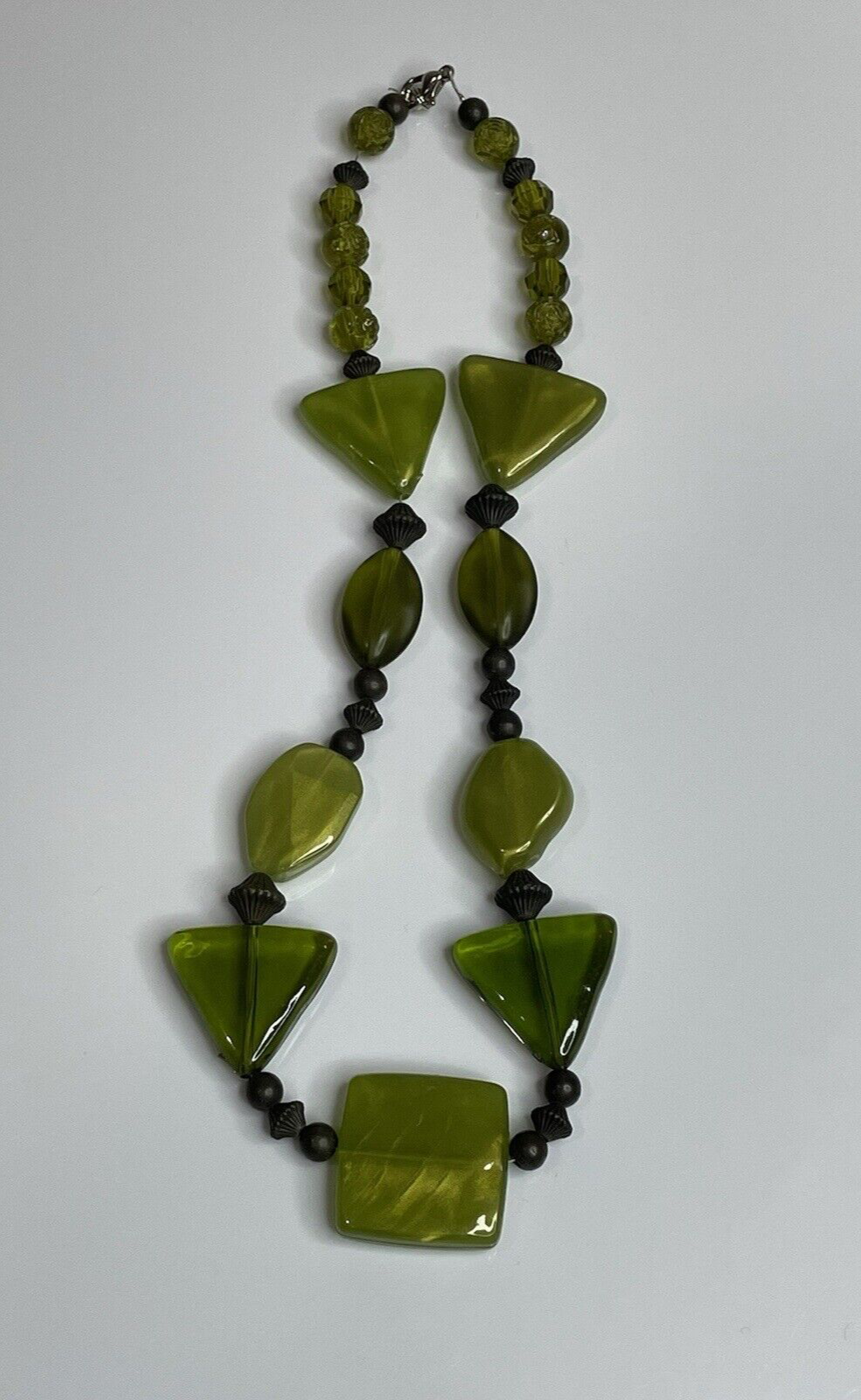 Women s Fashion Jewelry Green Shape Stones Chunky Necklace