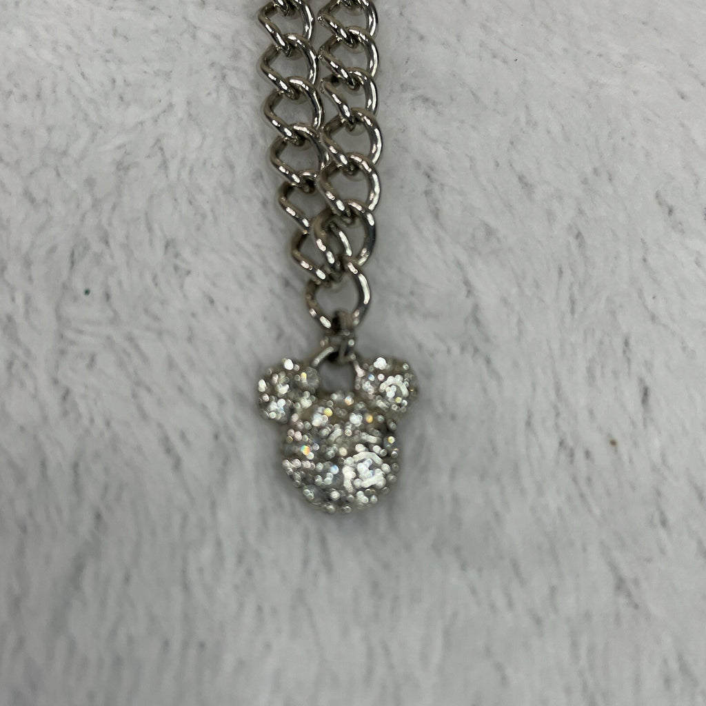 Disney Women’s Fashion Jewelry Faux Diamond Accent Mickey Mouse Logo Necklace