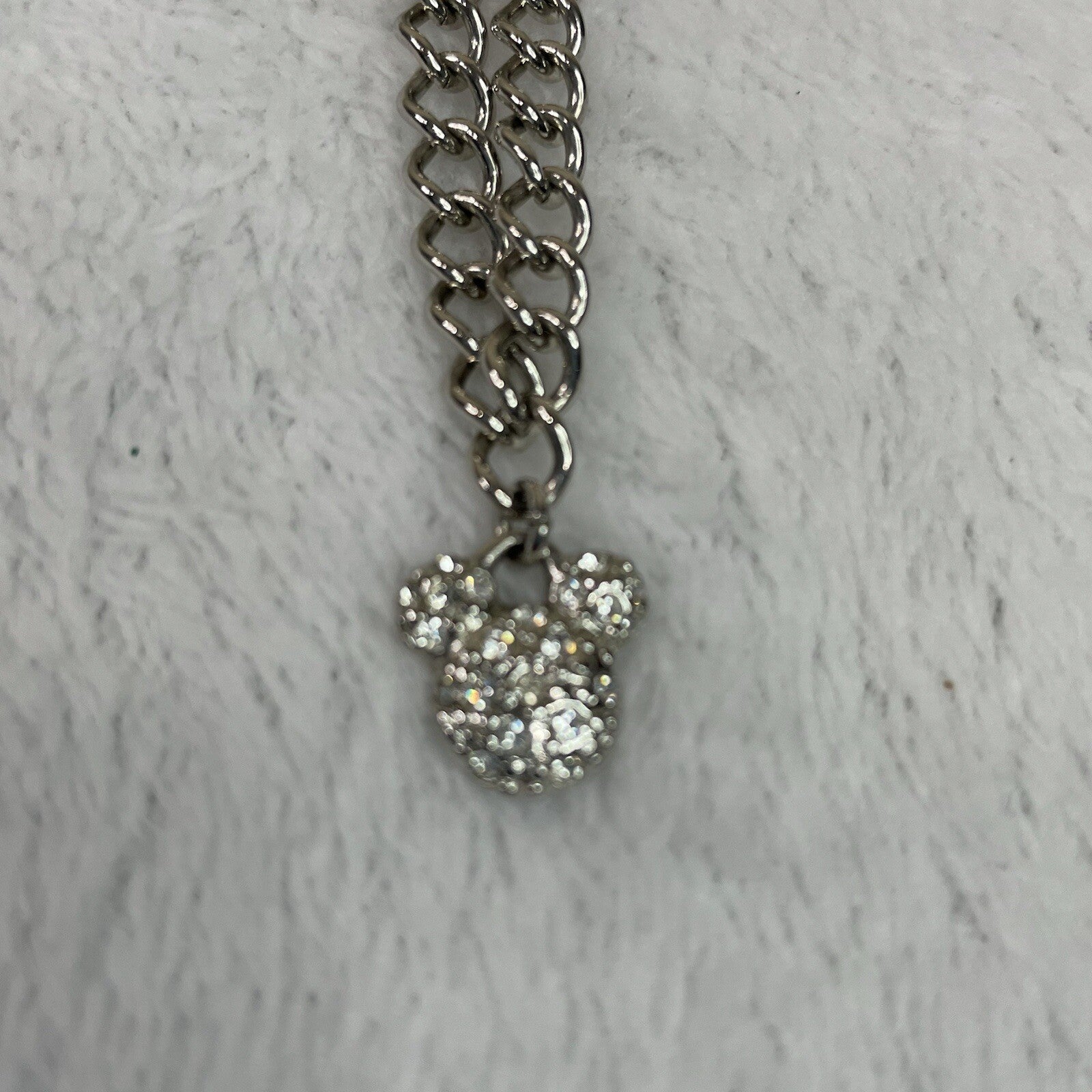 Disney Women’s Fashion Jewelry Faux Diamond Accent Mickey Mouse Logo Necklace