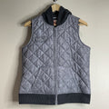Ruff Hewn Women's Size PL (Petite Large) Quilted Gray Hoodie Vest w/Pockets