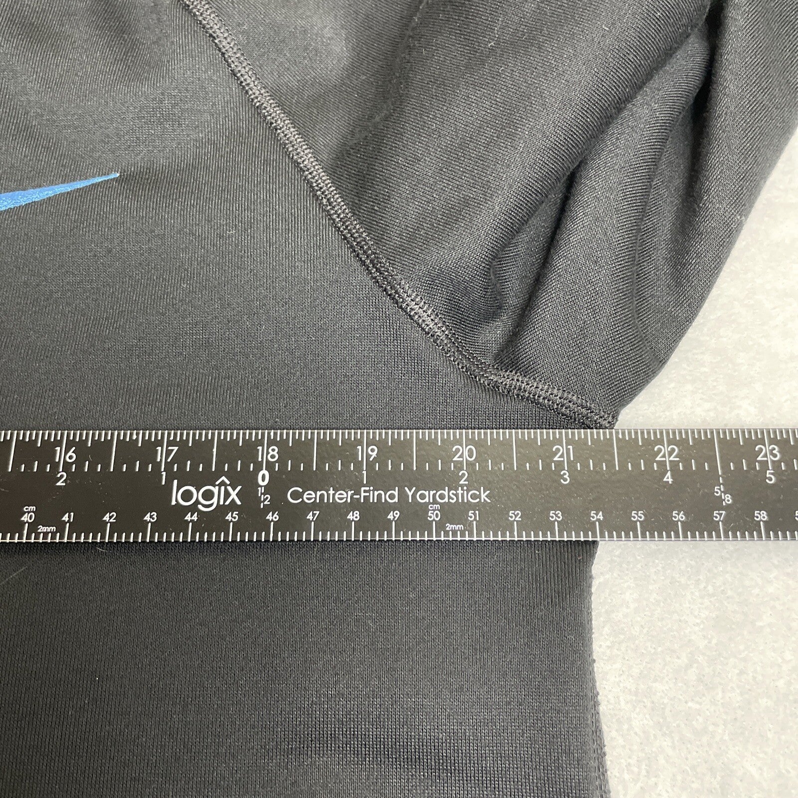 NIKE Women’s Just Do It Black/Blue Hoodie With Embroidered Logo Size Large