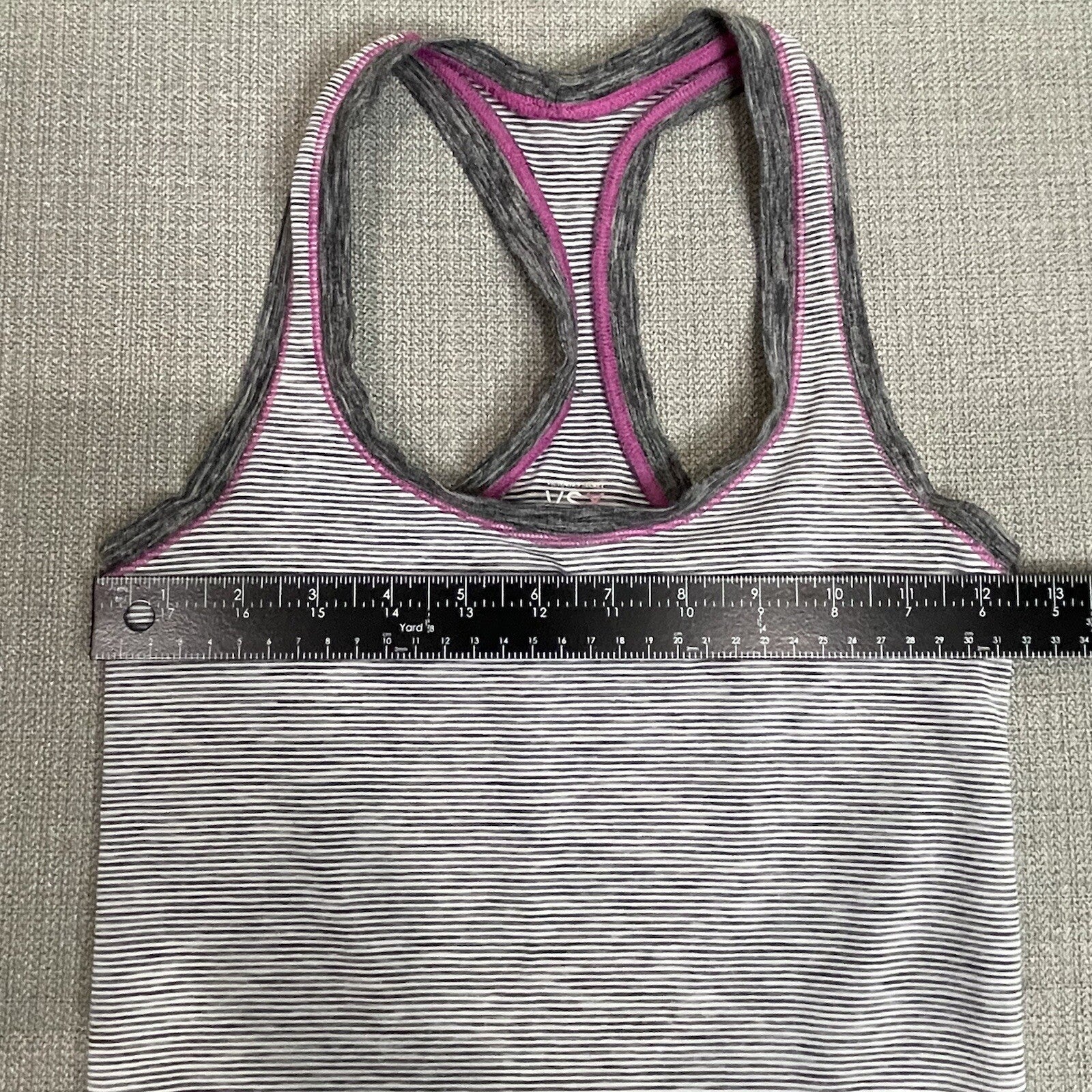 Victoria Secret Sport Women's Size XS Pink Gray Striped Athletic Tank Top