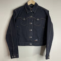 Harley-Davidson Women's Size Small Black Denim Cropped Button Up Jacket
