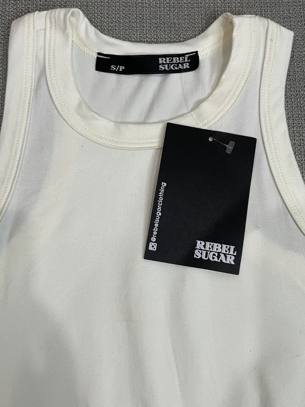 NWT Rebel Sugar Women's Size Small Cream Sleeveless Tank Top BodySuit