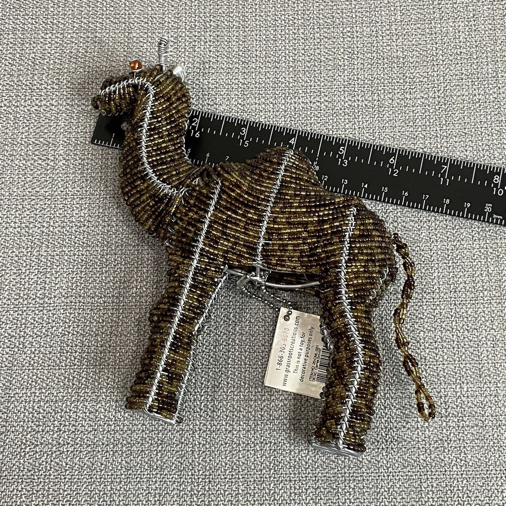 GrassRoots Creations (Beadworx) Decorative Metal Beaded Camel Sculpture
