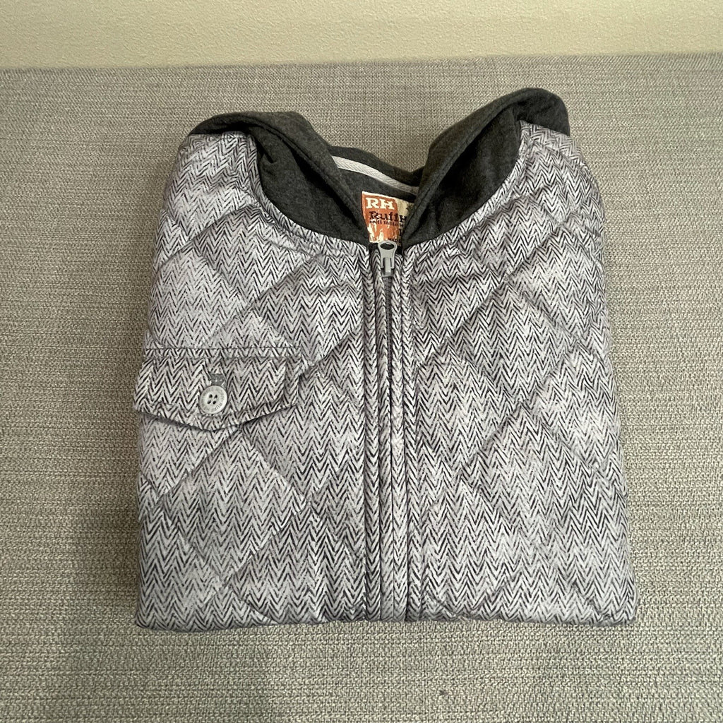 Ruff Hewn Women's Size PL (Petite Large) Quilted Gray Hoodie Vest w/Pockets