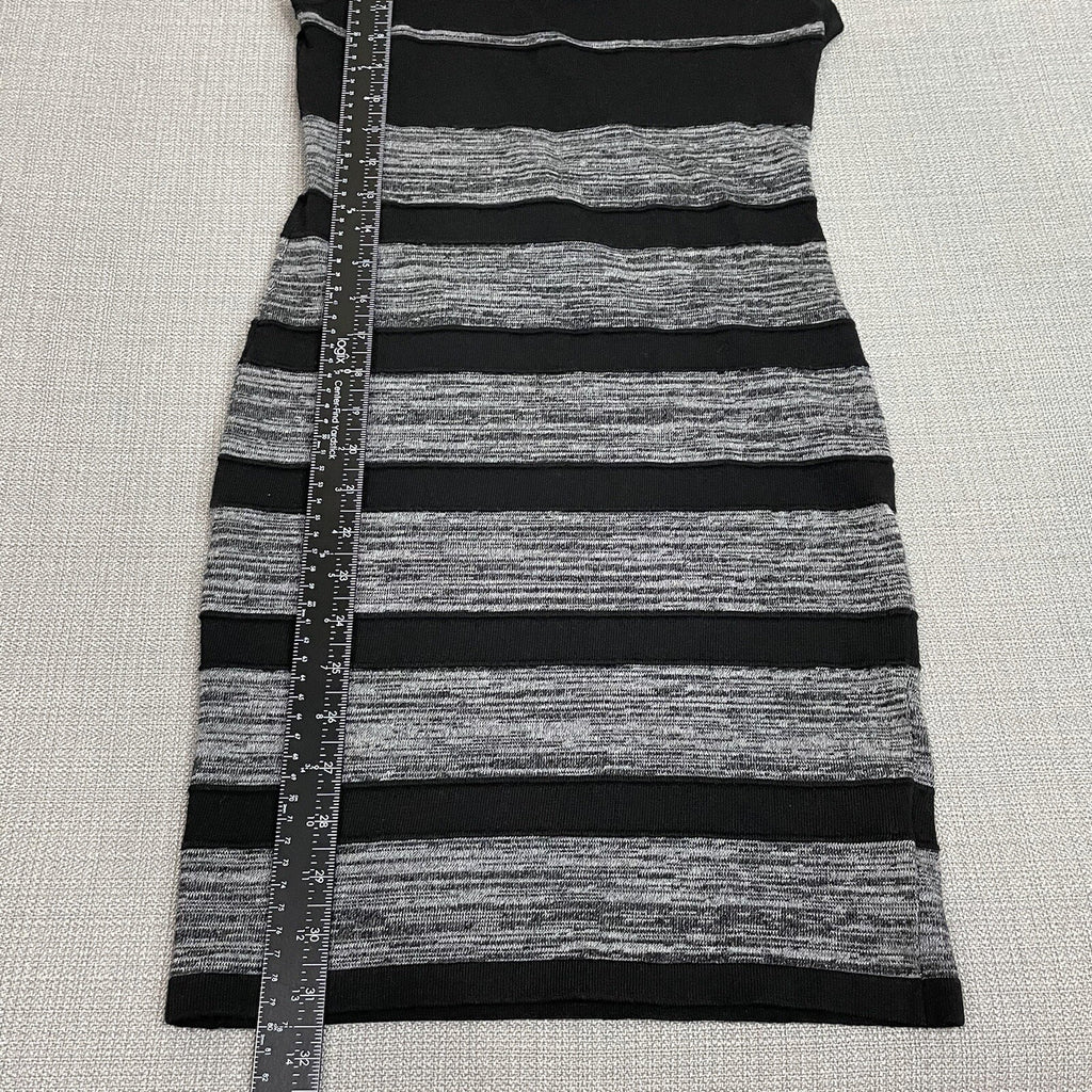 NWT Pink Rose Women's Size Small Black Gray Striped Sleeveless Mini Dress