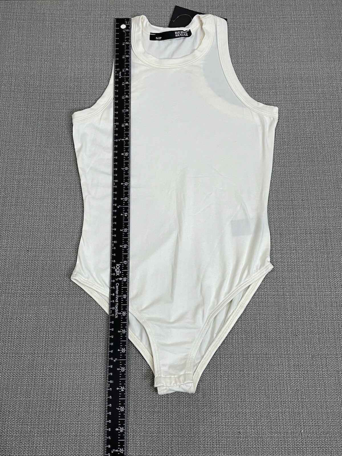 NWT Rebel Sugar Women's Size Small Cream Sleeveless Tank Top BodySuit