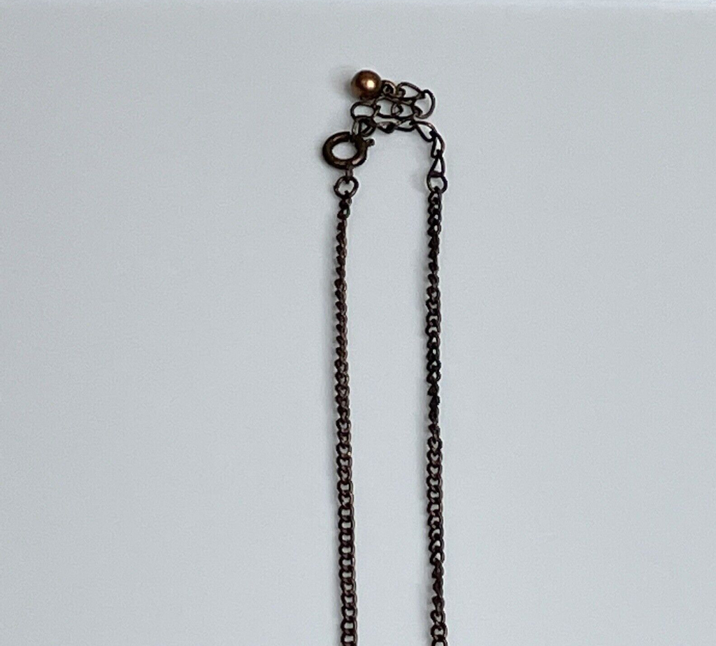 Women's Fashion Jewelry Green Bronze Stone Accent Necklace Bronze Chain