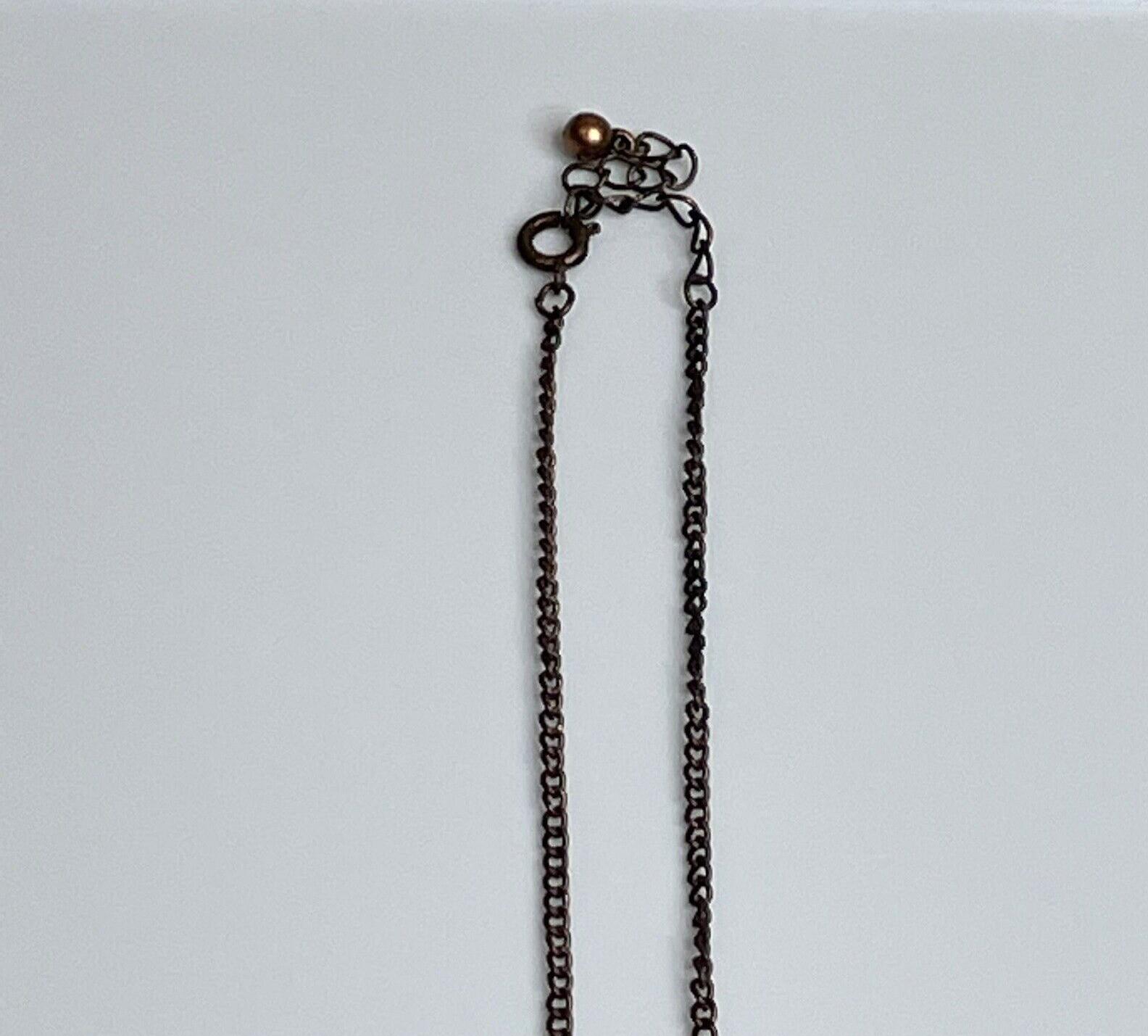 Women's Fashion Jewelry Green Bronze Stone Accent Necklace Bronze Chain
