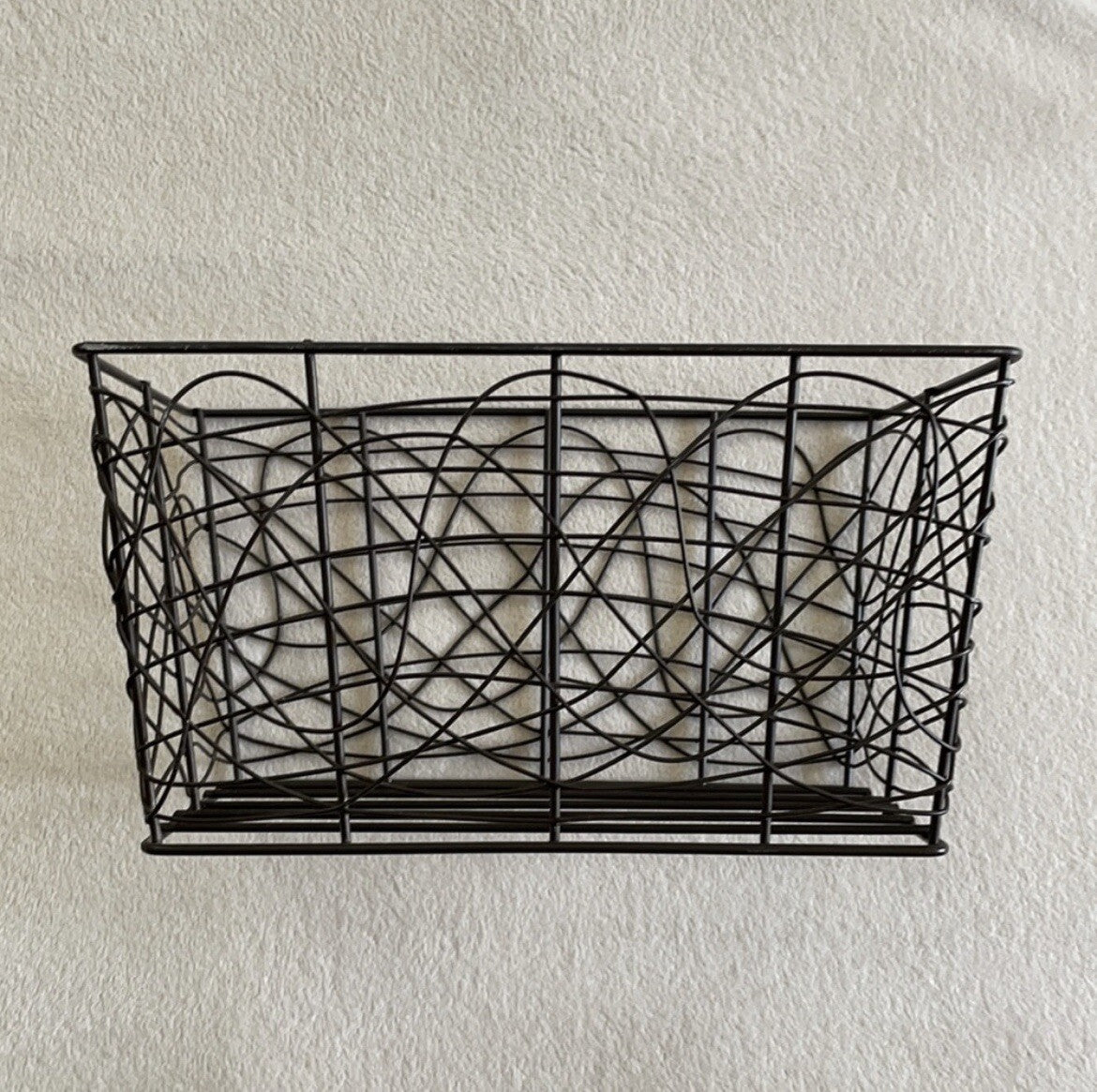 Decorative Brown Swirled Metal Storage Basket / Bin / Container