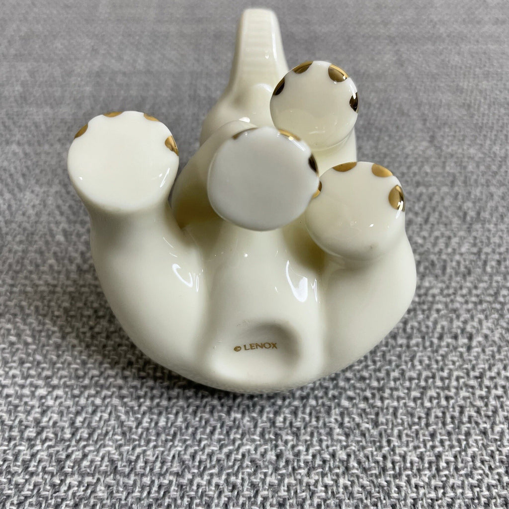 Lenox Decorative Mini Baby Ivory and Gold Sitting Elephant Figurine