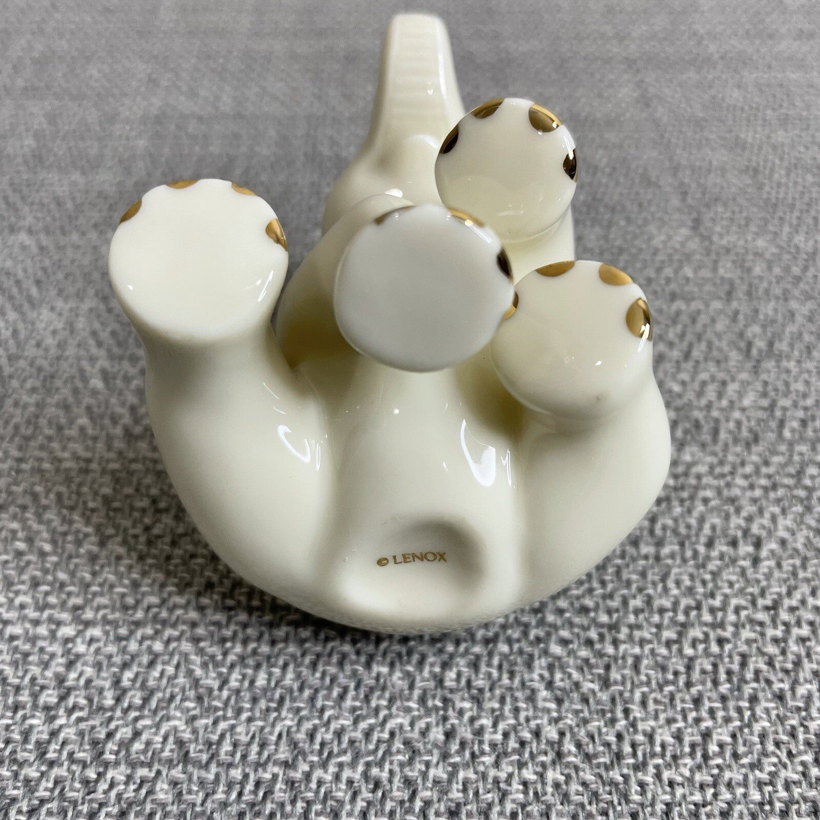 Lenox Decorative Mini Baby Ivory and Gold Sitting Elephant Figurine