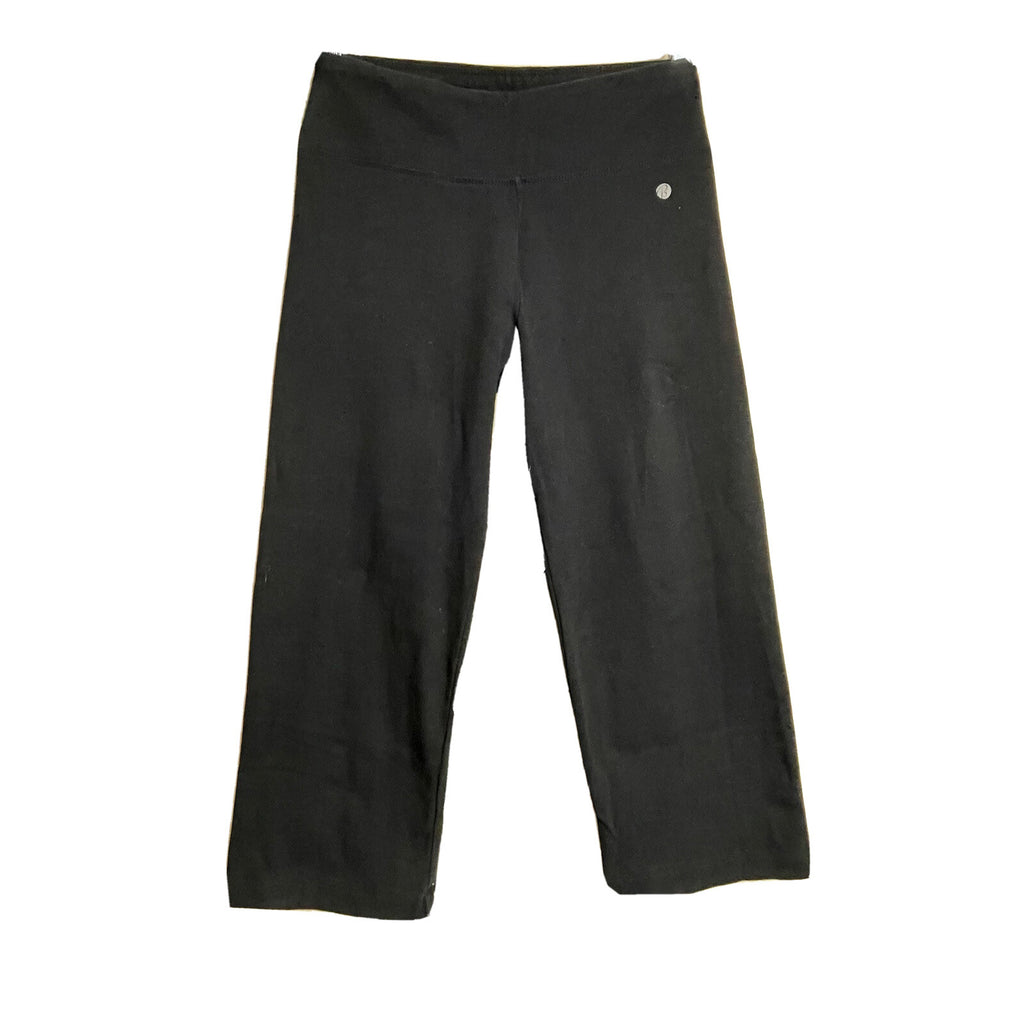 Bally Total Fitness Women's Size Small Athletic Gym Black Cropped Legging Pants