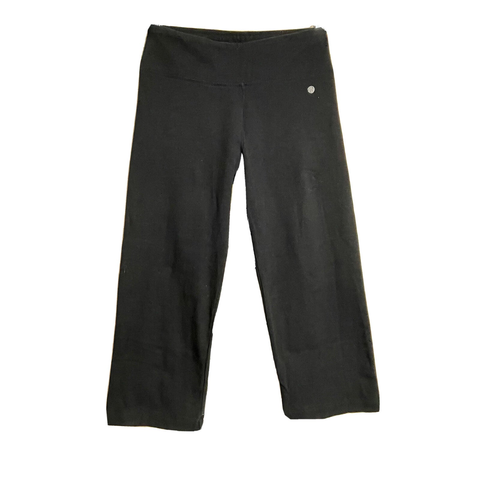Bally Total Fitness Women's Size Small Athletic Gym Black Cropped Legging Pants