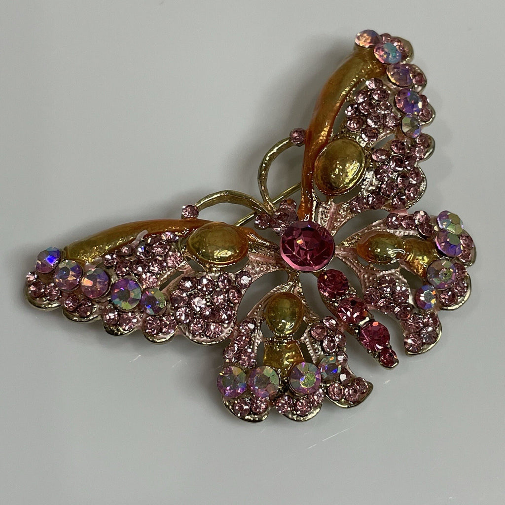Women's Fashion Jewelry - Pins & Brooches - Pink Sparkle Butterfly