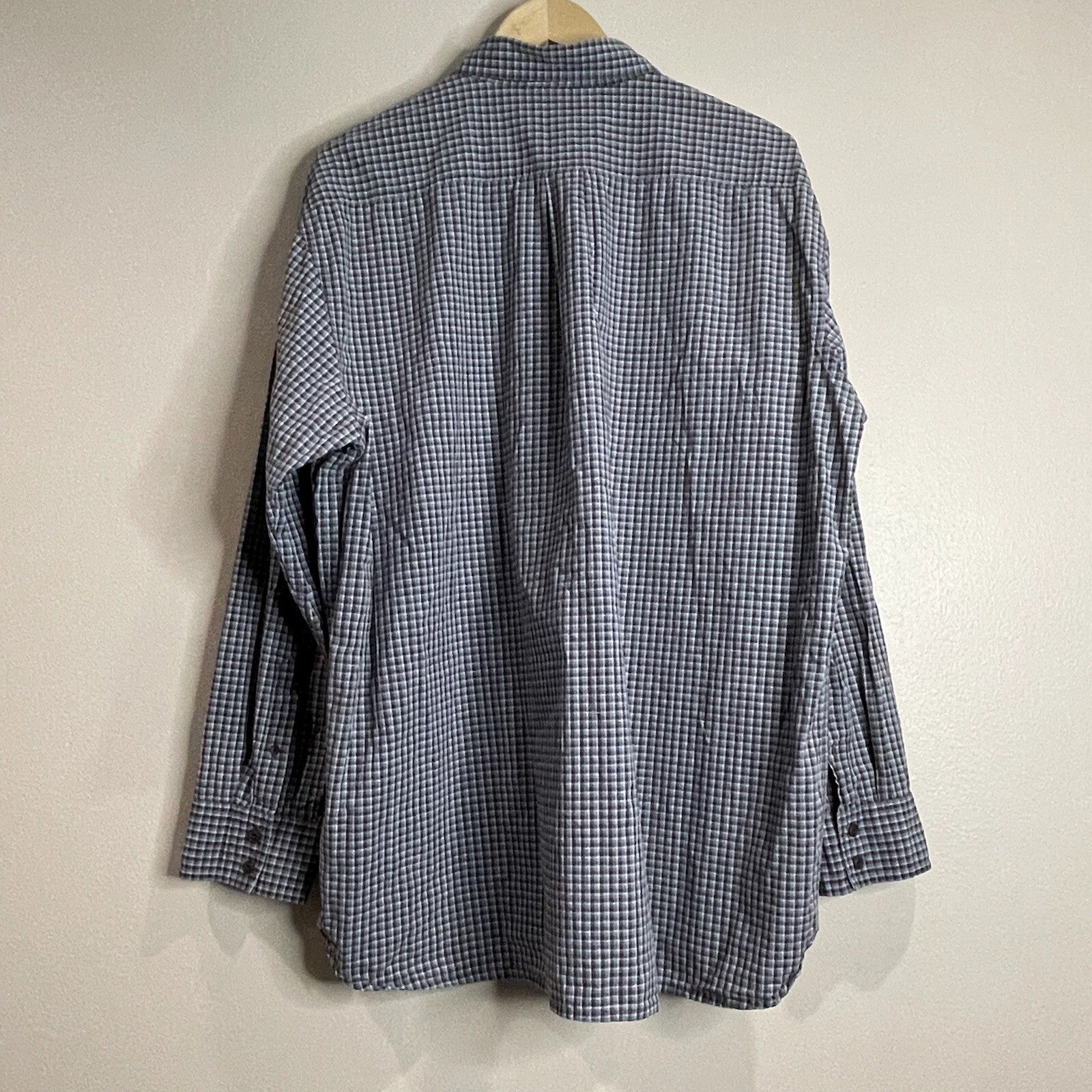 Timberland Men's XXL (2XL) Brown Blue Plaid Long Sleeve Button Up Dress Shirt