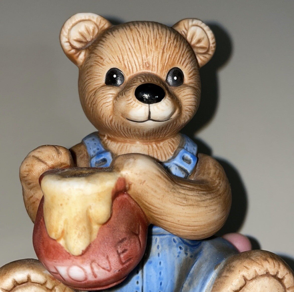 Homco (#1425) Set of 2 Decorative Bear Figurines / Honey & Apples / Fall Decor