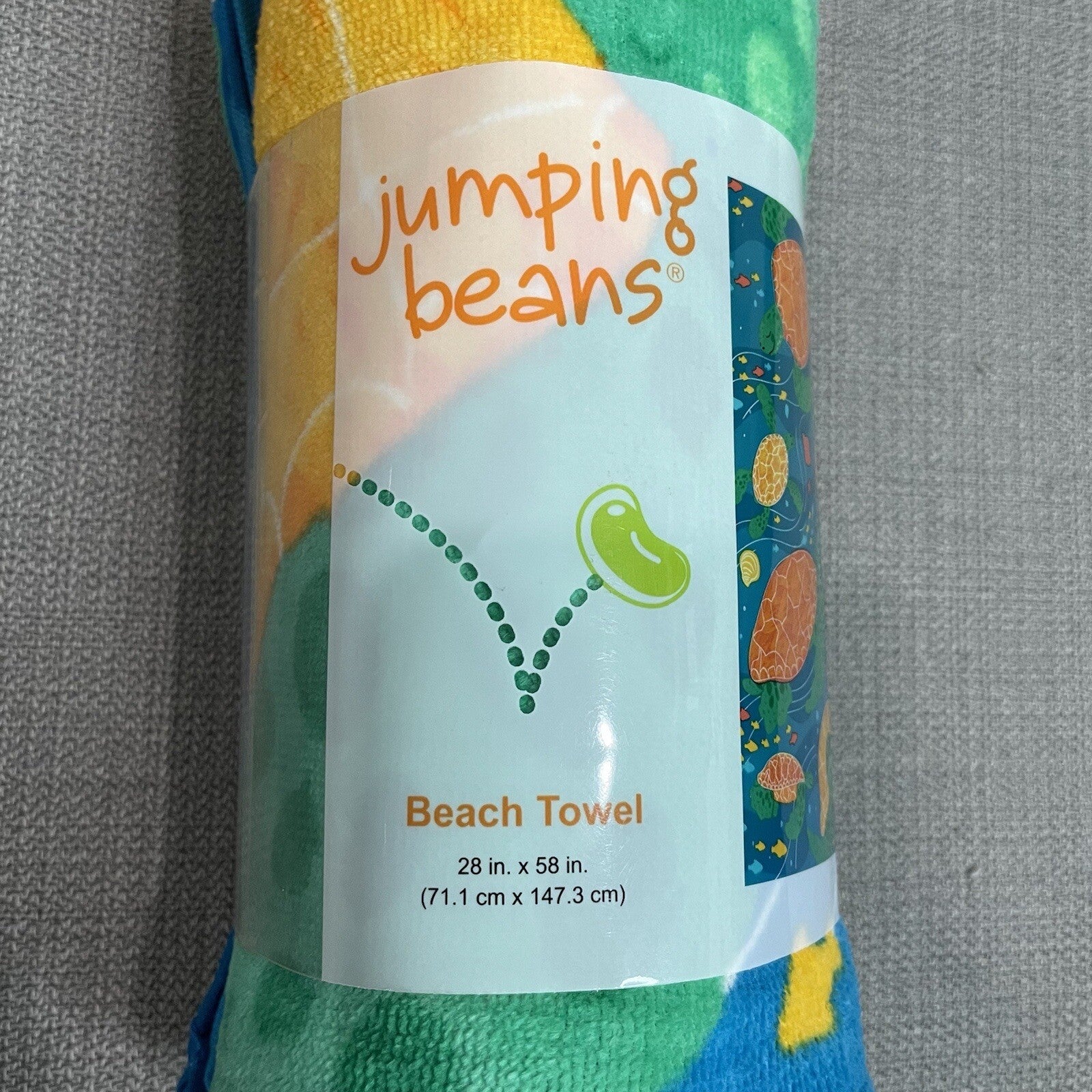 NWT Jumping Beans Kids Children's Sea Turtle Blue Green Beach Towel (28"x58")