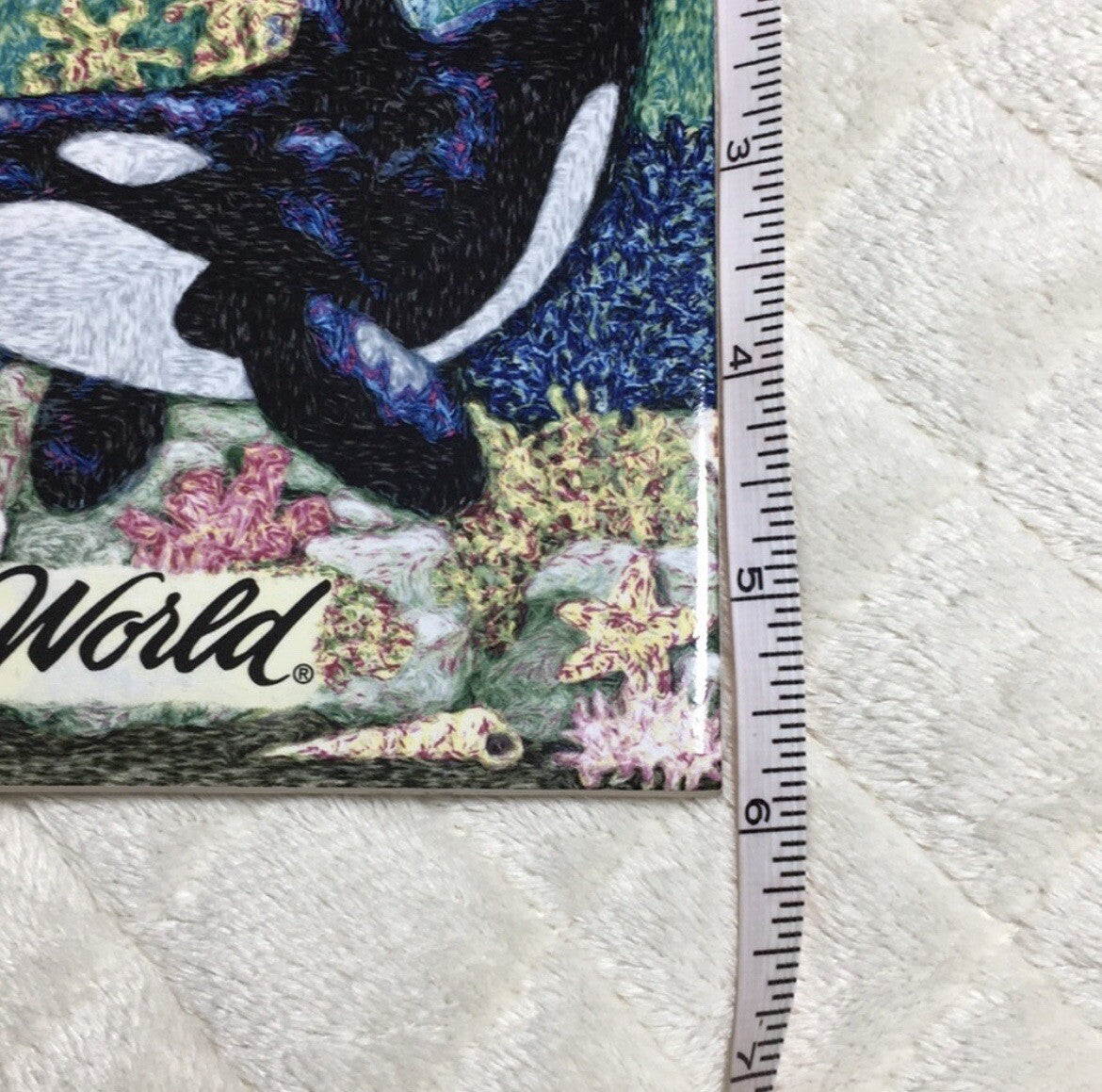 SeaWorld Orca Whales Decorative Hanging Plaque / Ceramic Art Tile / Trivet