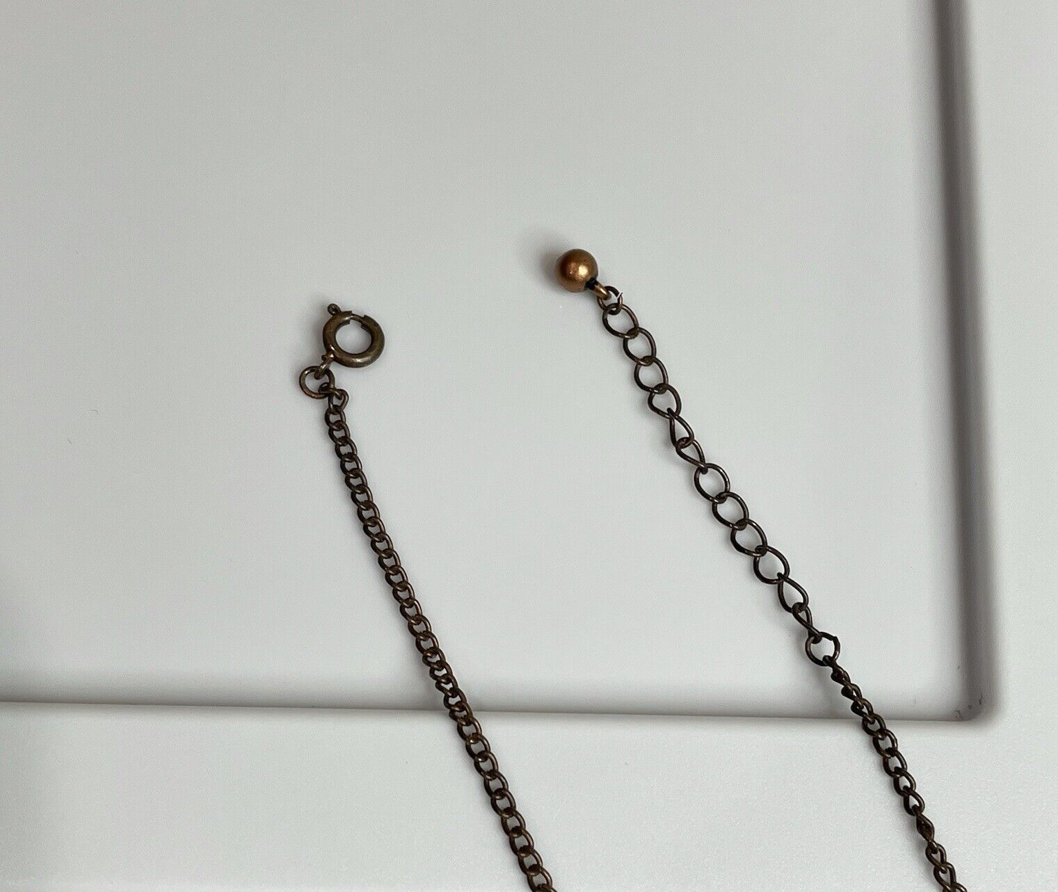 Women's Fashion Jewelry Green Bronze Stone Accent Necklace Bronze Chain