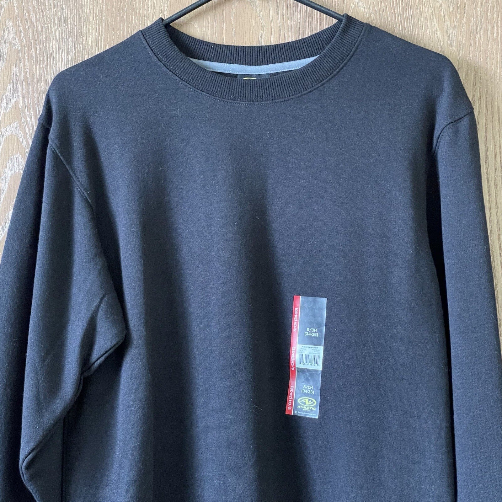 NWT Athletic Works Men's Size Small (34-36) DriWorks Black Fleece Sweatshirt