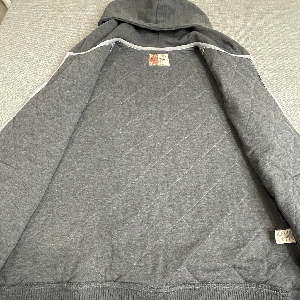 Ruff Hewn Women's Size PL (Petite Large) Quilted Gray Hoodie Vest w/Pockets