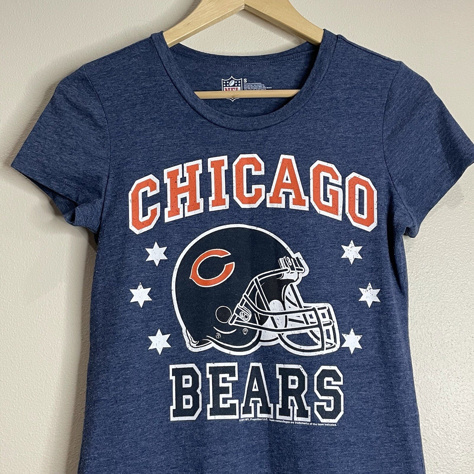 NFL Chicago Bears Women's Size Small Blue Orange Logo Short Sleeve T-Shirt