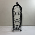 Decorative Black Metal/Iron Wine Rack / Bottle Holder (Holds 3 Bottles)