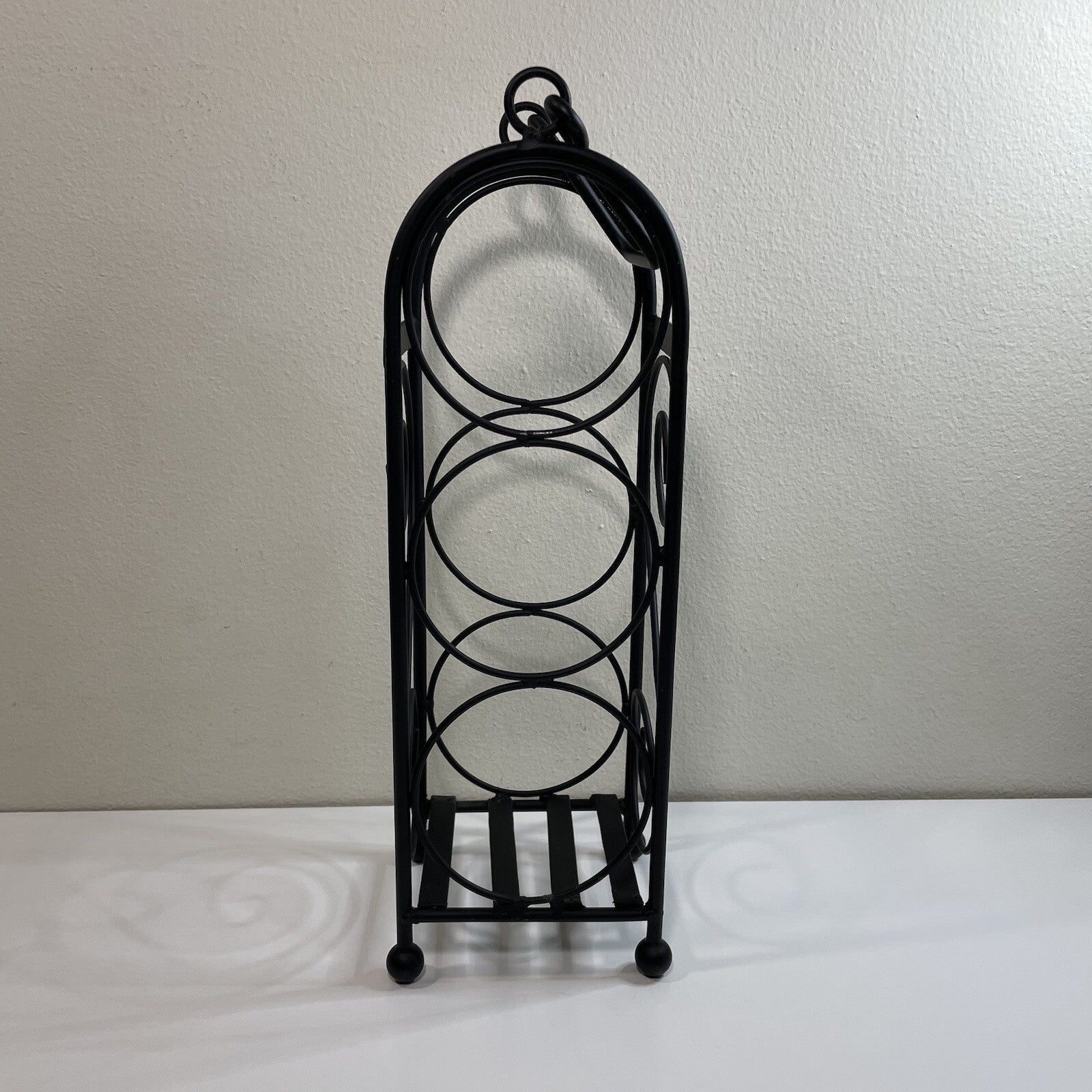 Decorative Black Metal/Iron Wine Rack / Bottle Holder (Holds 3 Bottles)