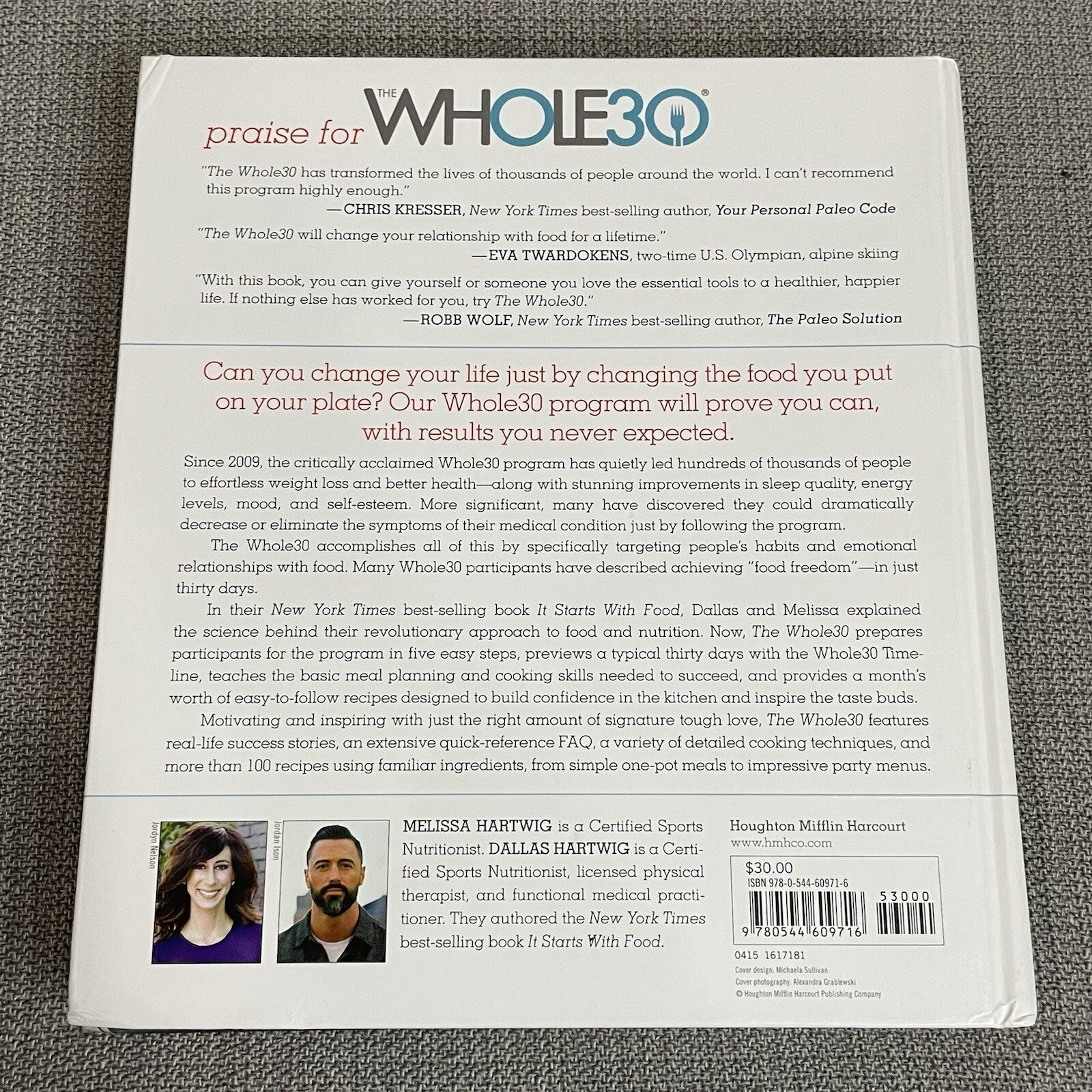 The Whole 30 Day Guide to Total Health and Food Freedom Hard Cover Book /Recipes
